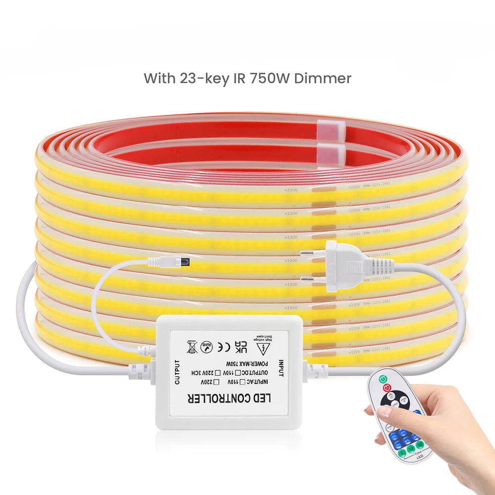 220V Dimmable COB LED Strip Light WIFI Bluetooth Wall Touch