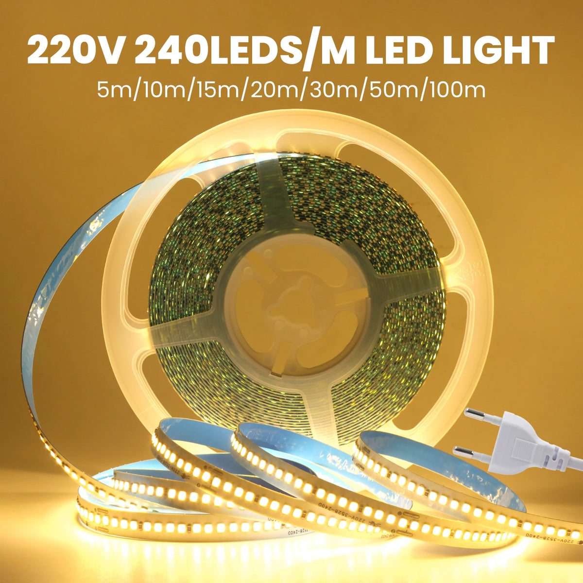 LED Strip Lights 220V 110V with EU US Plug High Bright