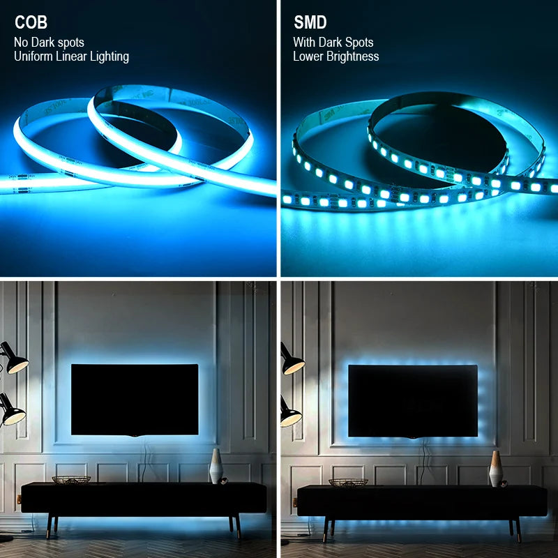 RGB COB LED Strip 576 LEDs/m High Density Flexible Dimmable