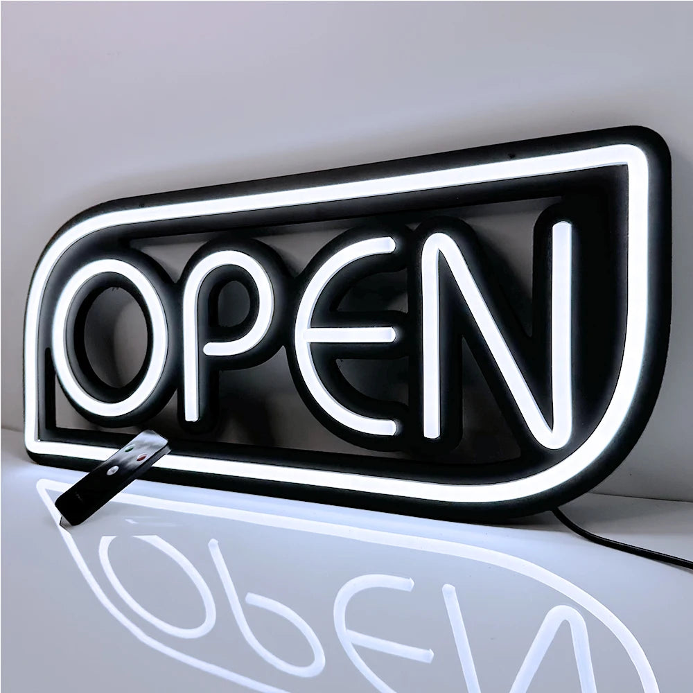OPEN Neon Sign 20x9 Inches Ultra Bright Multiple Light AD Sign
