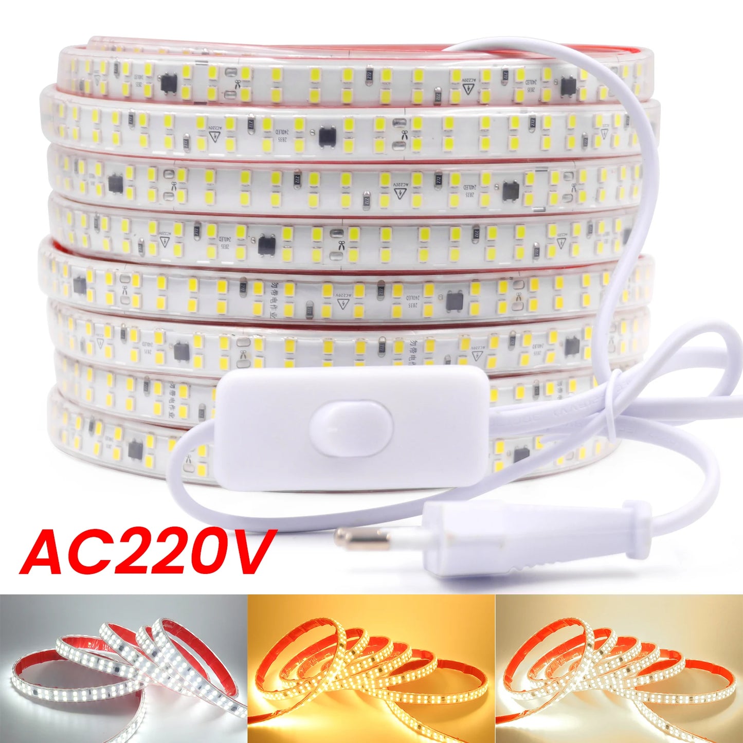 Strip Light IP67 Flexible Adhesive Tape Rope 2pin Wire Switch