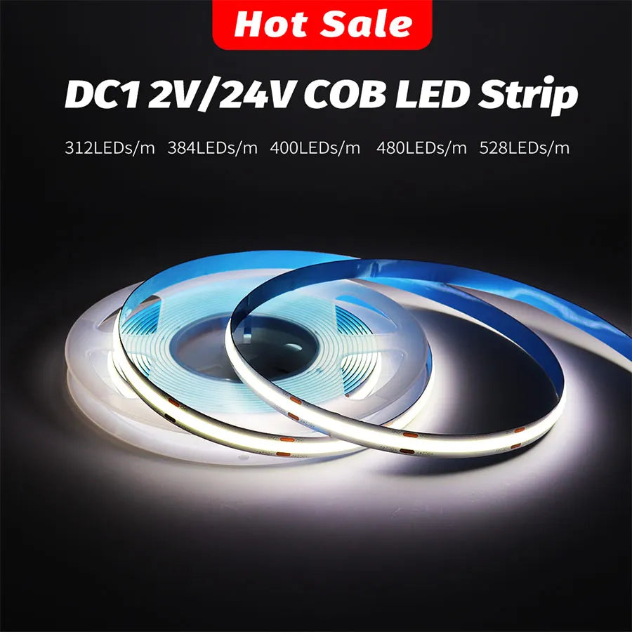 FOB COB LED Strip Lights  Flexible Dimmable LED Tape