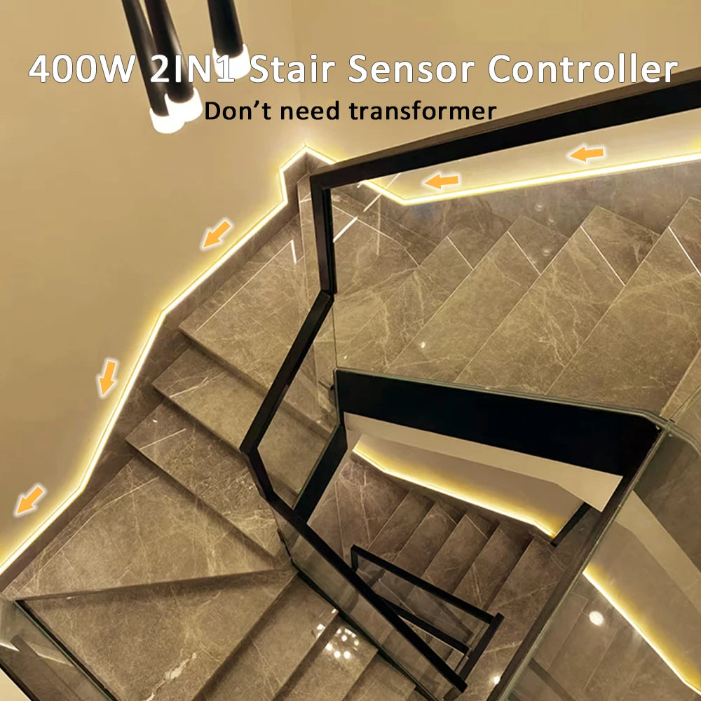 Sensor Motion Stairs LED Strip Light Kit 24V COB Water Flow