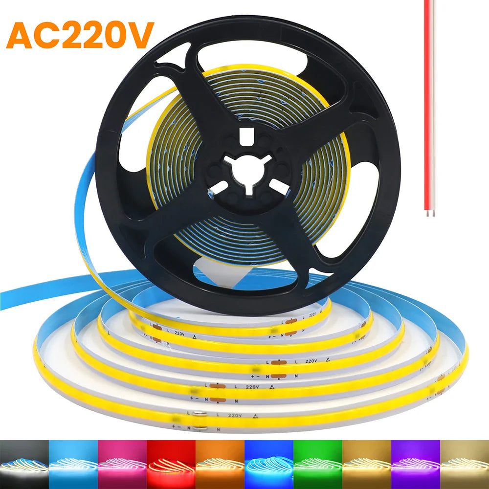 Led Strip COB 220V High Brightness Flexible Light Tape