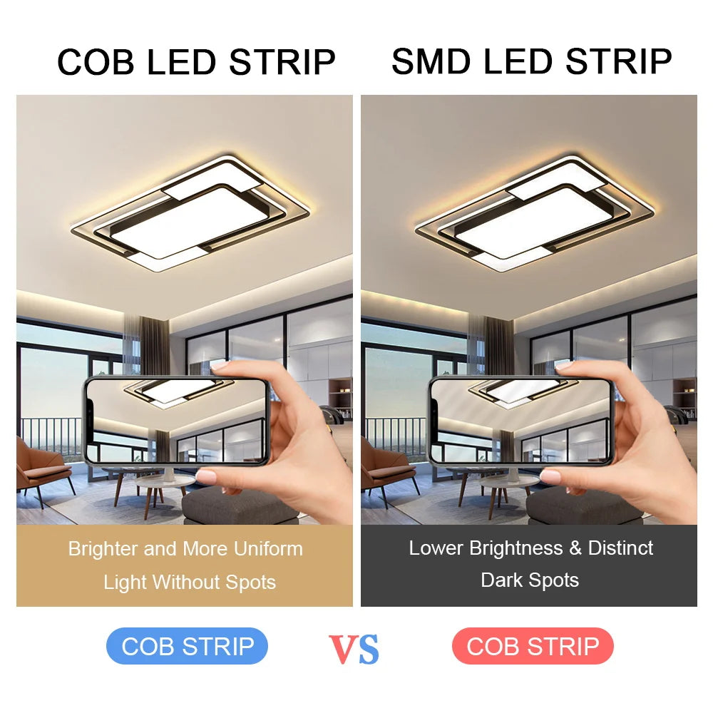 FOB COB LED Strip Lights  Flexible Dimmable LED Tape