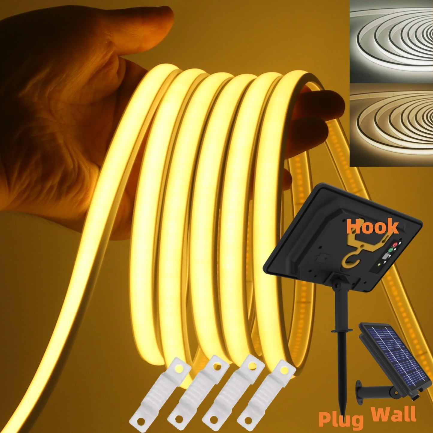 DC 24V COB Solar Neon Light Strips 320LEDs 480LEDs Lighting
