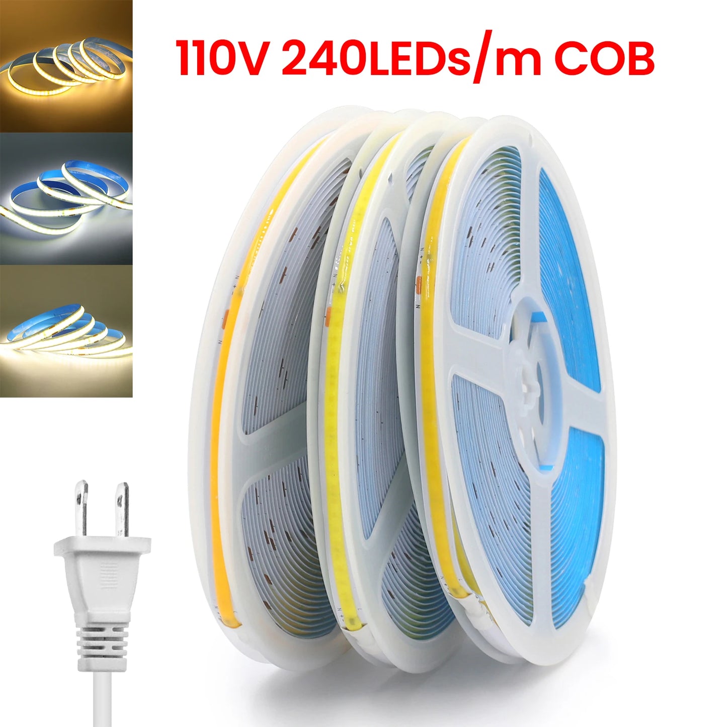AC 110V 220V COB Strip PCB 8MM 240Leds For Home Decor
