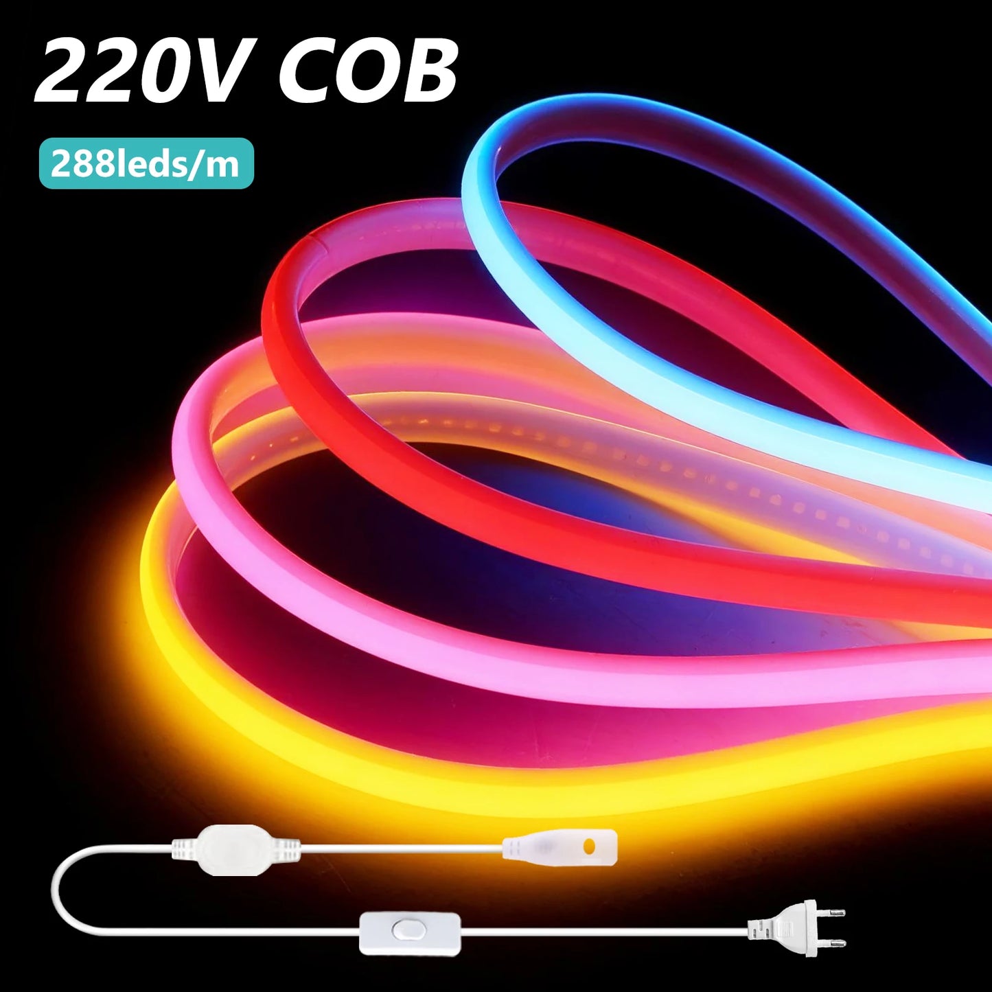 AC 220V COB LED Strip Flexible LED Tape Ribbon Rope