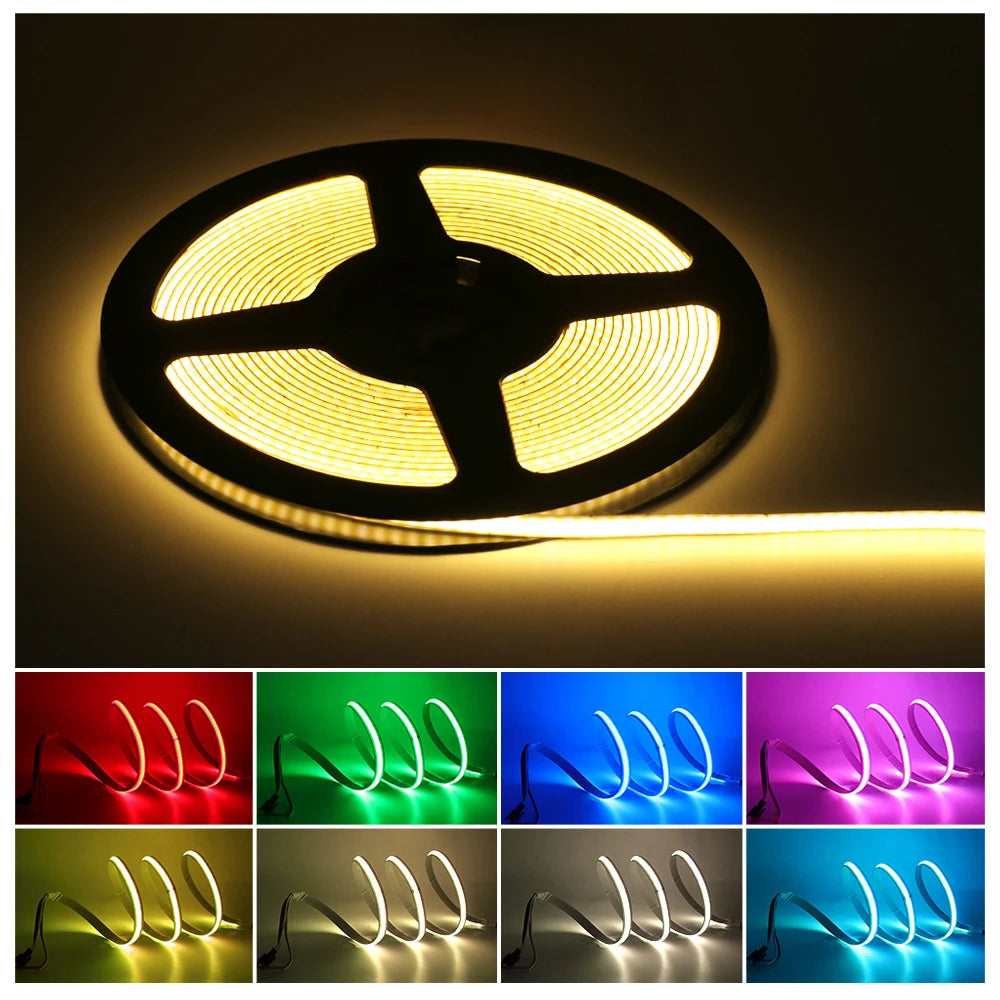 DC 5V 12V COB LED Strip  COB LED Tape Light Bar Lighting