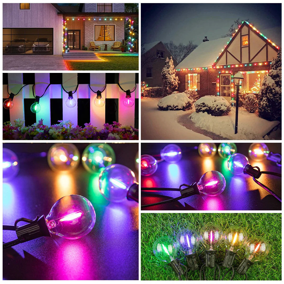 Colorful Outdoor Lights Garland G40 Garden String Light