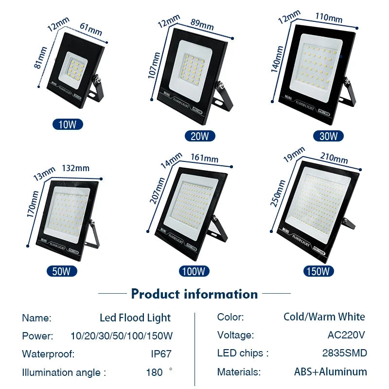 LED Flood Light 20W 30W 50W 100W 150W 220V Reflector