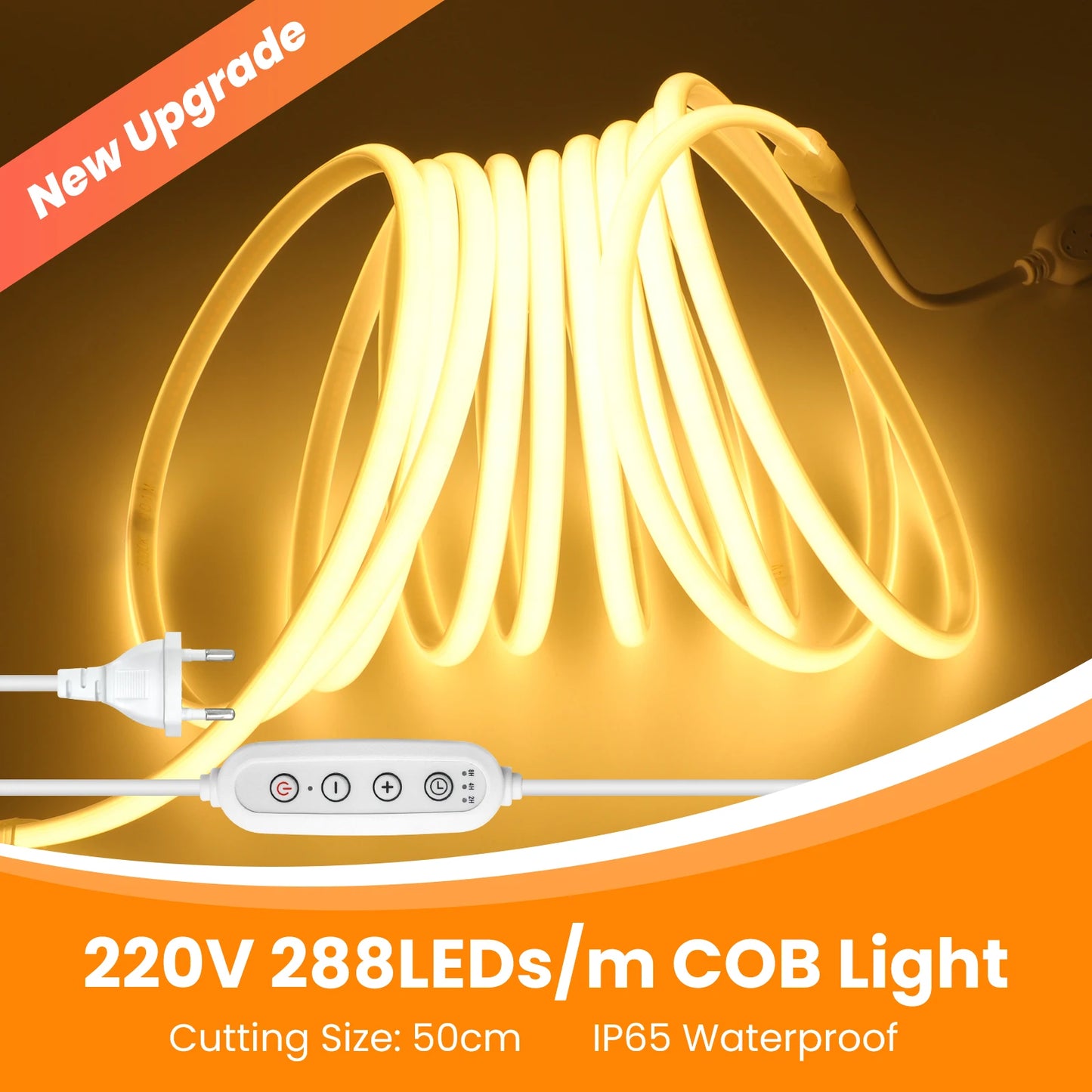 AC 220V Timing Dimmable COB Neon Strip Waterproof