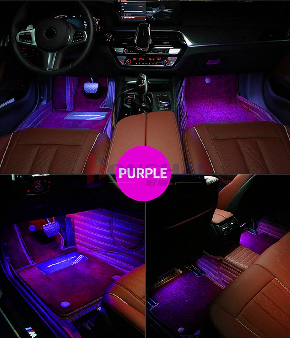 LED RGB Car Foot Ambient Light with USB Cigarette Automotive