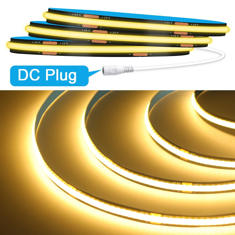 Black PCB COB LED Strip Light High Density Lighting