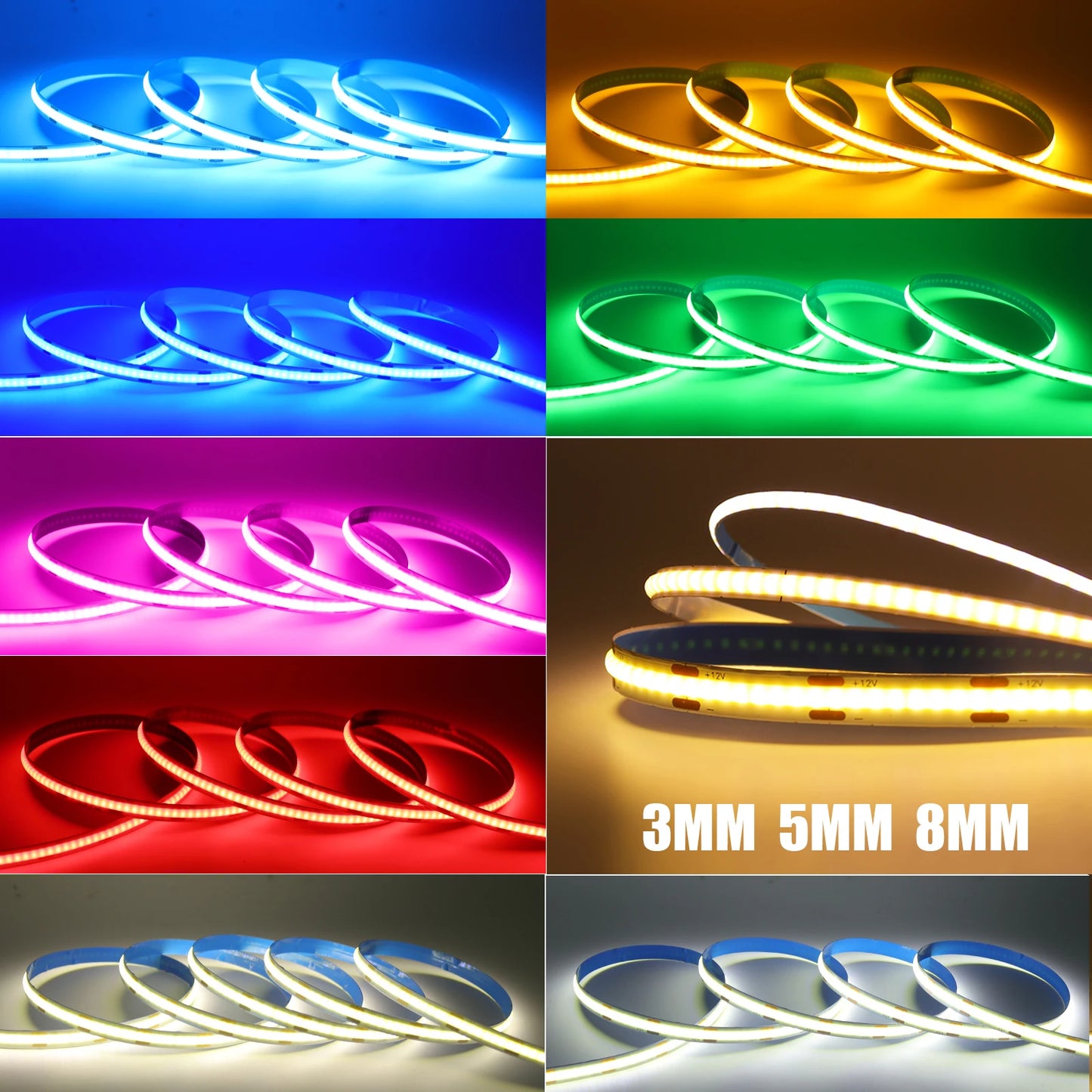 DC 12V COB LED Strip Light for Home Decor TV Backlight Rope