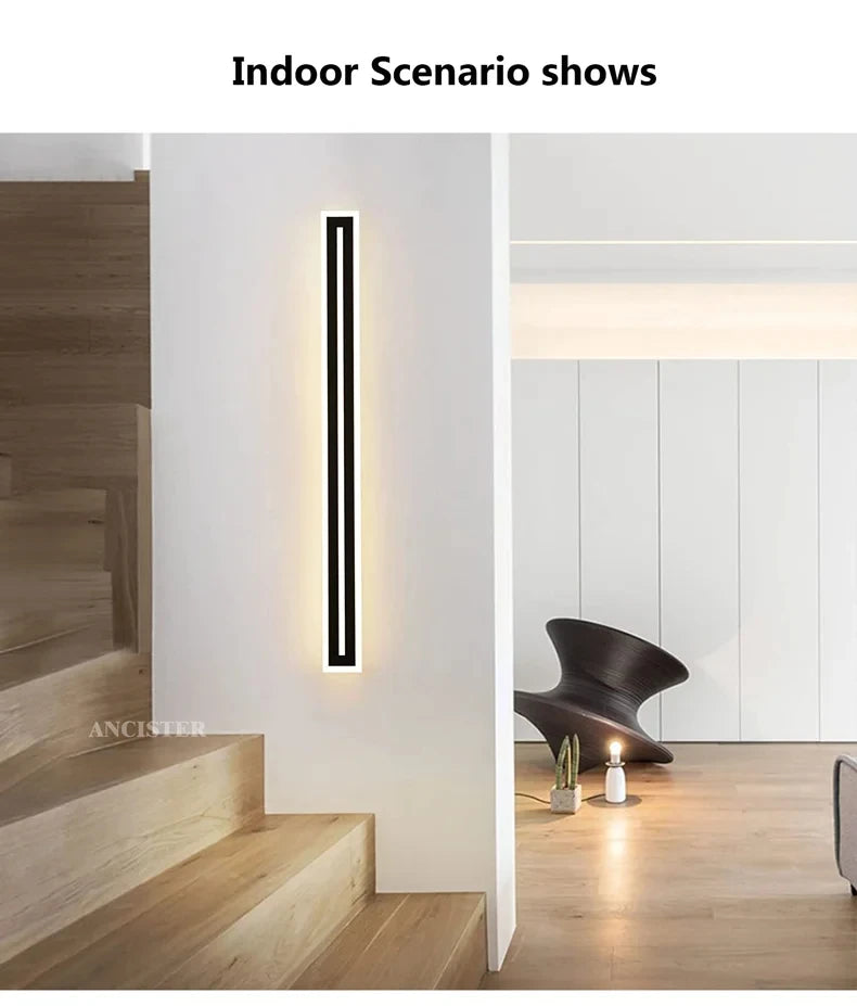 Outdoor waterproof IP65LED long strip wall lamp modern