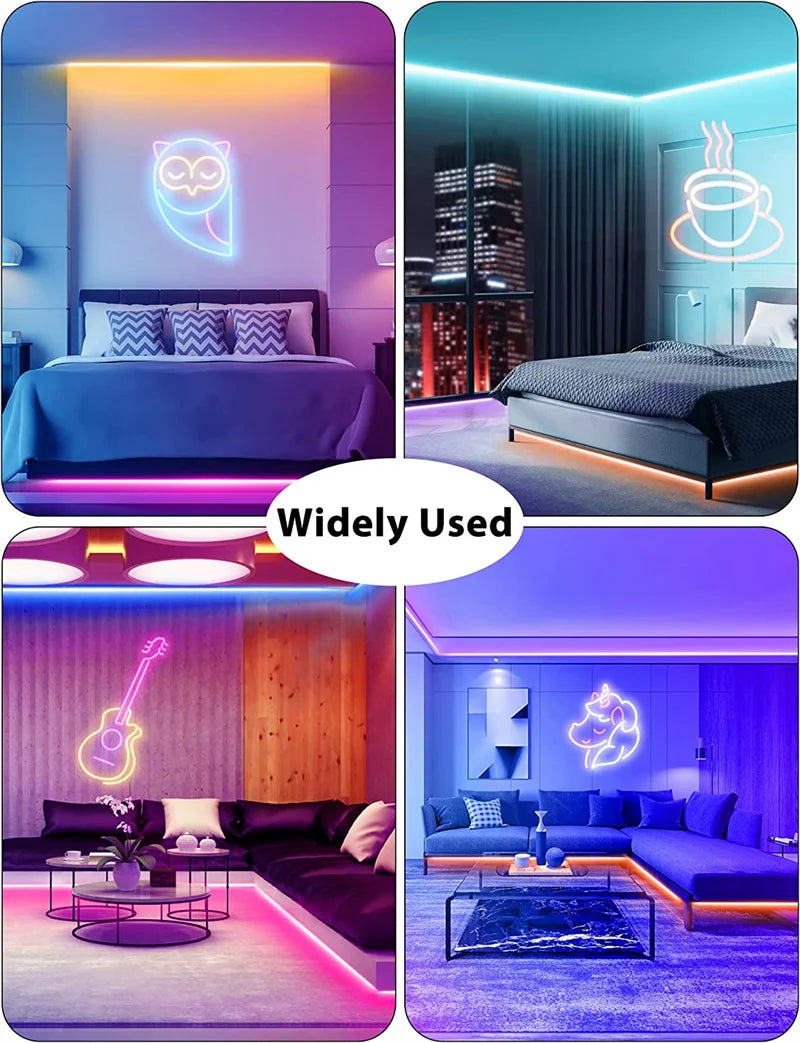 USB LED Neon Rope Lights, RGB Led Strip Lights with Remote