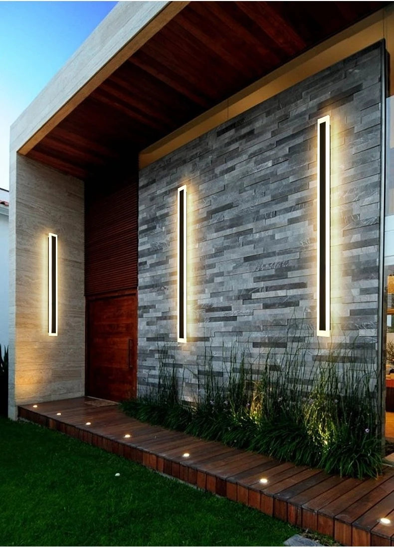 Outdoor Long Strip RGB LED Wall Lamp Remote/Tuya WiFi APP