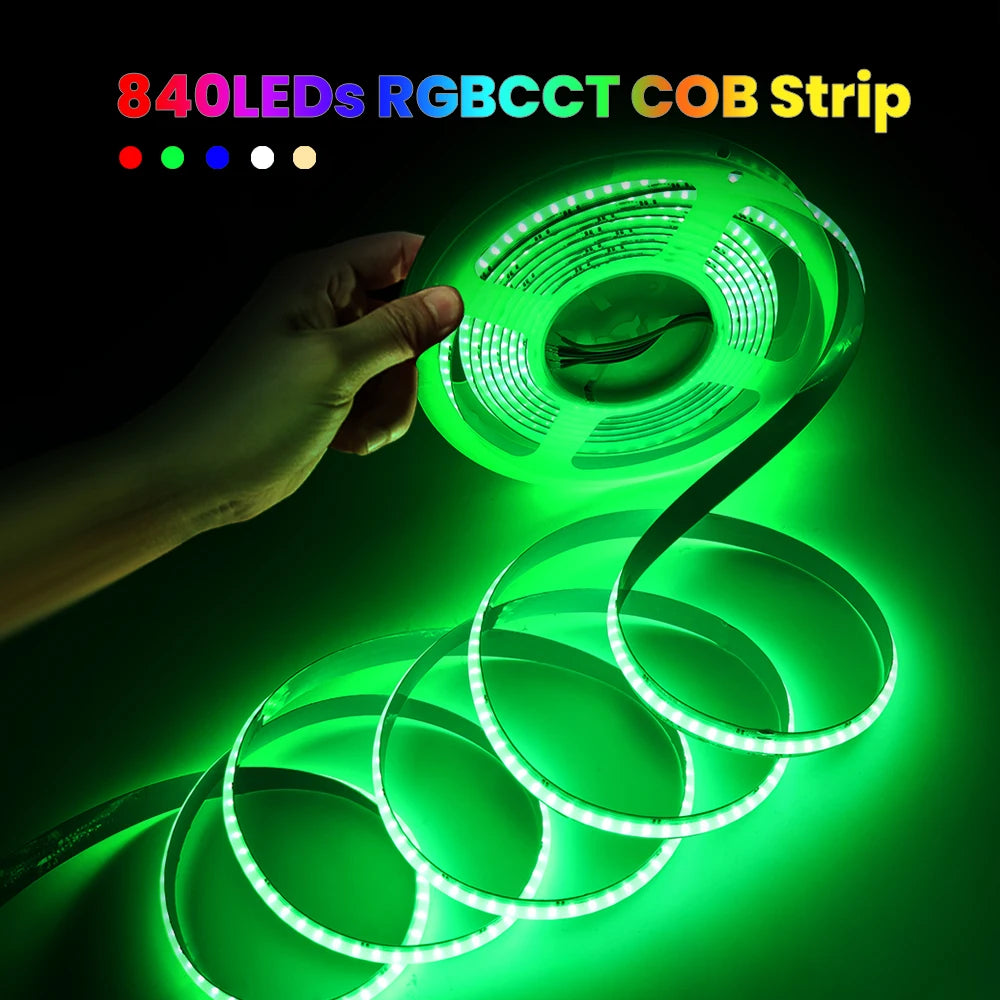 DC 12V 24V COB LED Strip RGBCCT High Bright Led Tape Diode