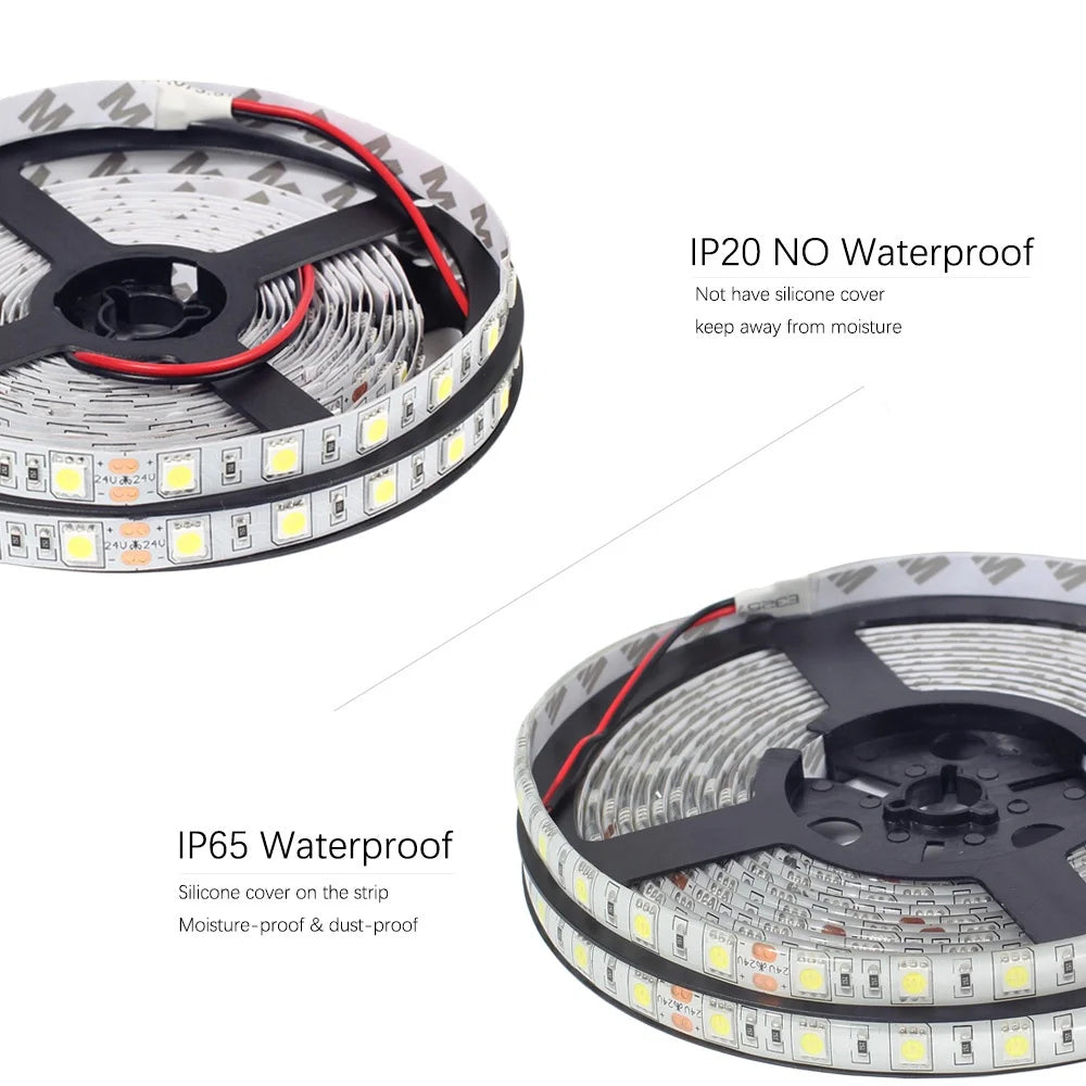 5M 12V LED Strip Light 3528 5050 SMD LED Tape RGB
