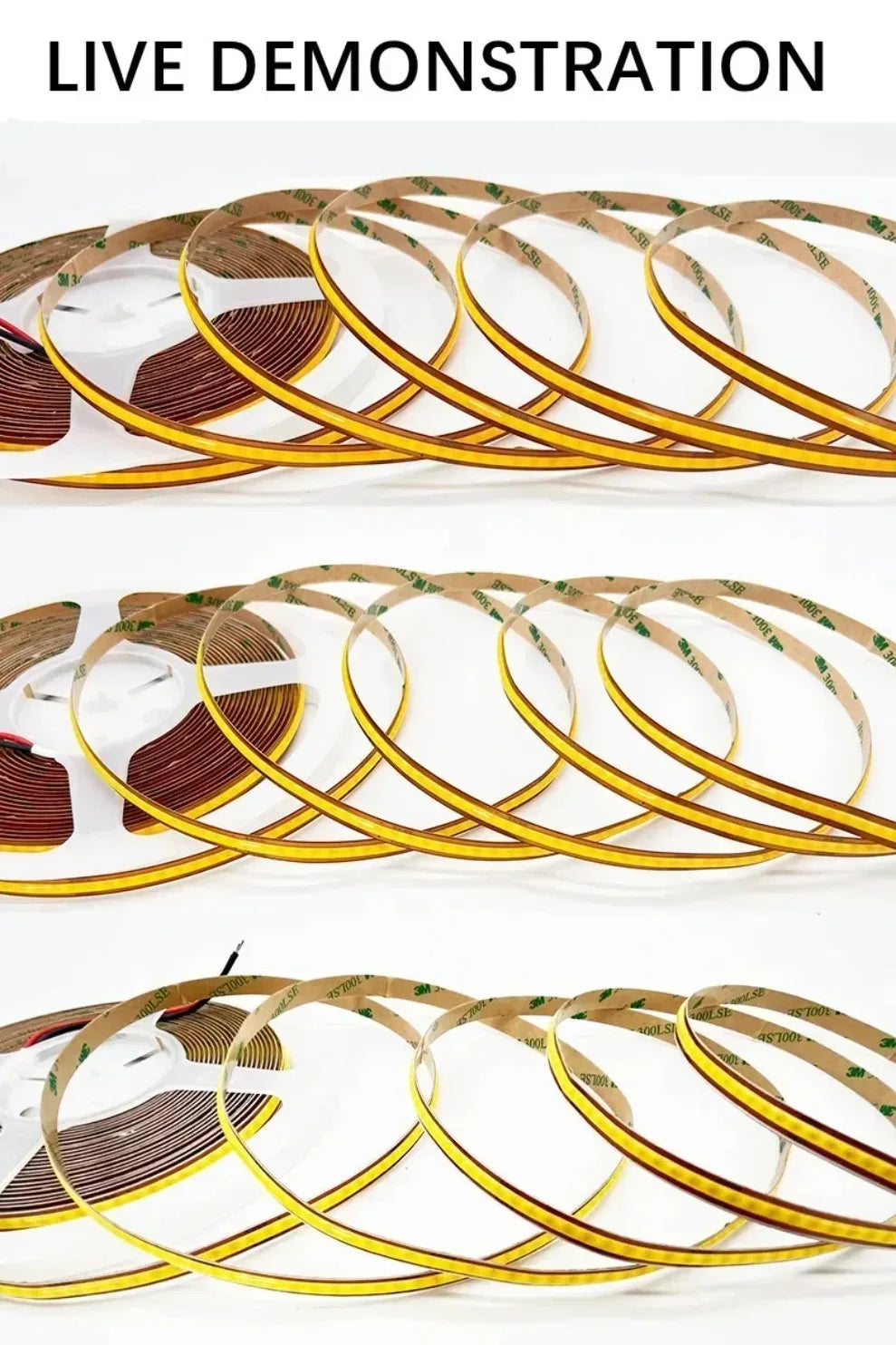 DC 12V/24V 8MM COB LED Strip Free Cut Cuttable 400LEDs
