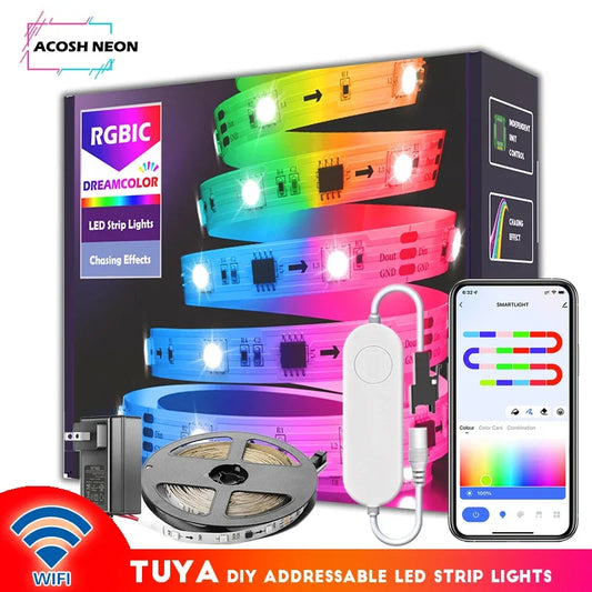65.5ft/20m TUYA WS2811 TUYA DreamColor LED Strip Lights RGBIC