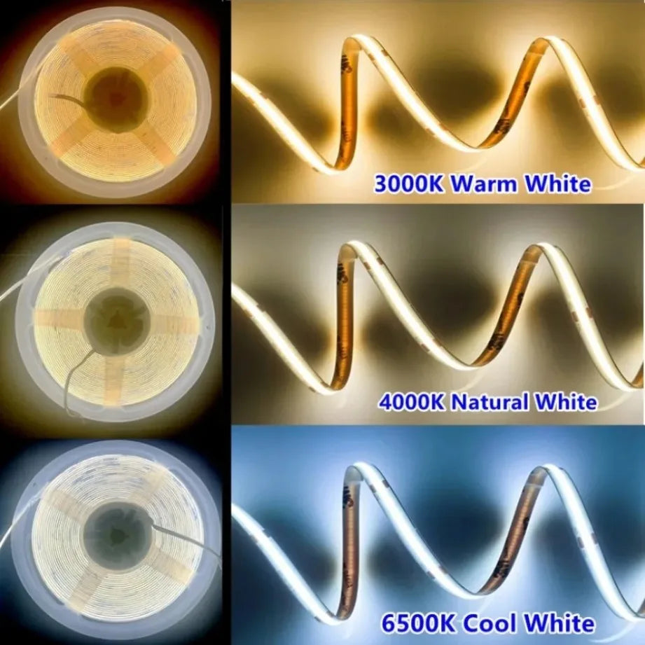 COB LED Strip Ultra Thin 12V 24V 8MM Tape Light