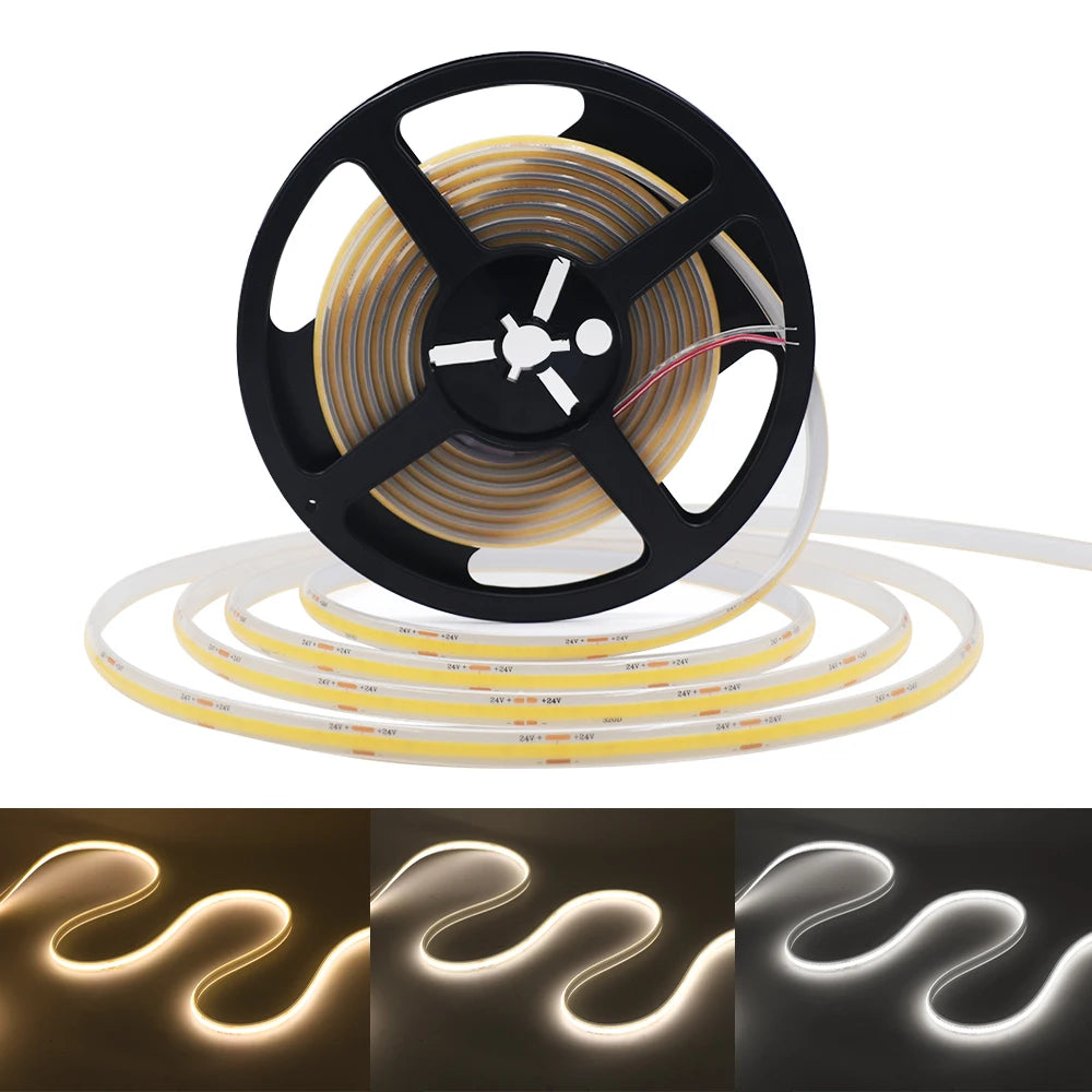 DC 24V COB Solar Neon Light Strips 320LEDs 480LEDs Lighting