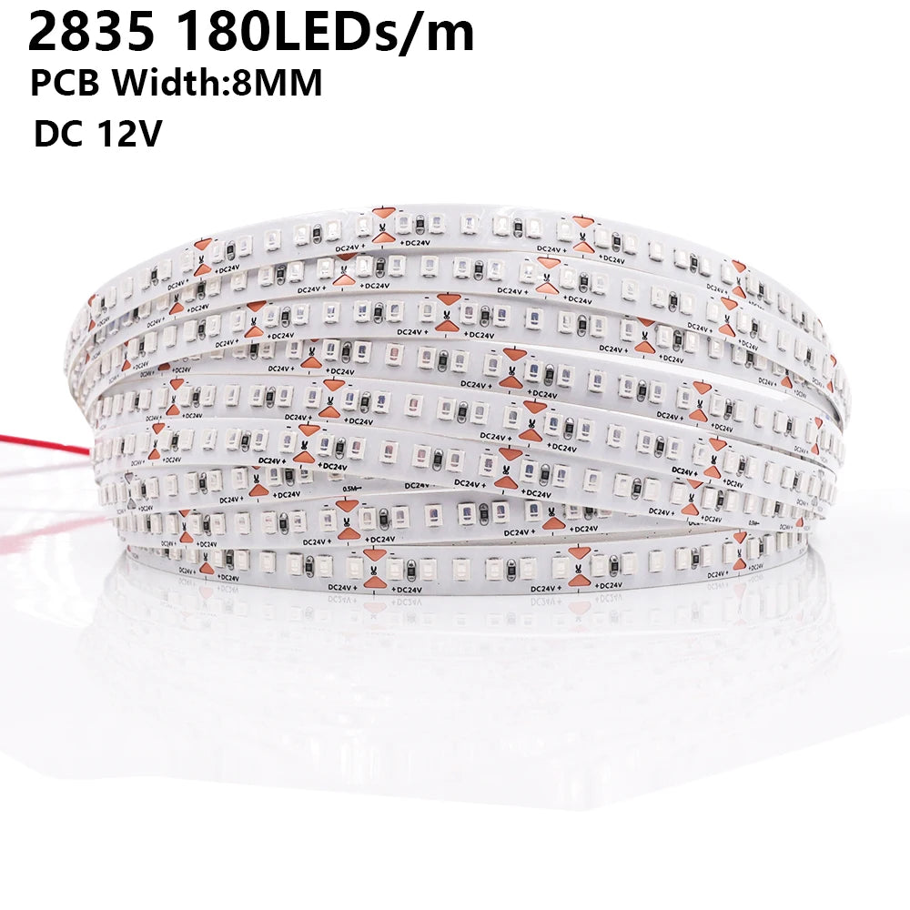 DC 5V 12V 24V Led Strip SMD 2835 120 180 240 LEDs/m Diode Tape