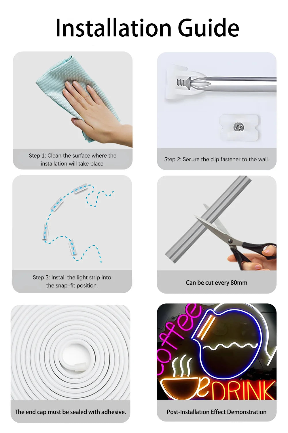 Tuya Wifi Plug RGBIC LED Neon Strip Lights Decoration Lighting