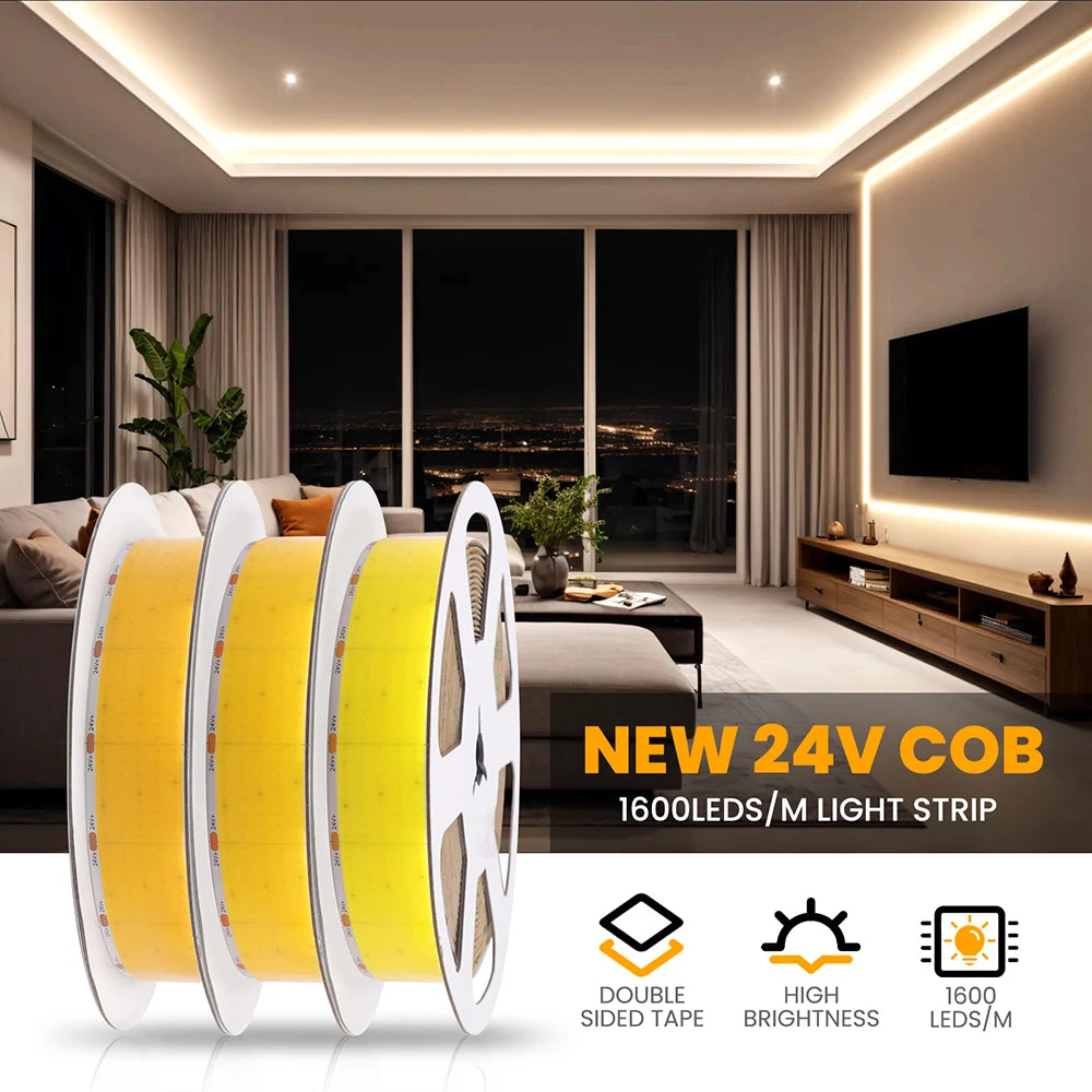 LED Strip Super Bright Flexible Tape High Density Linear Lights