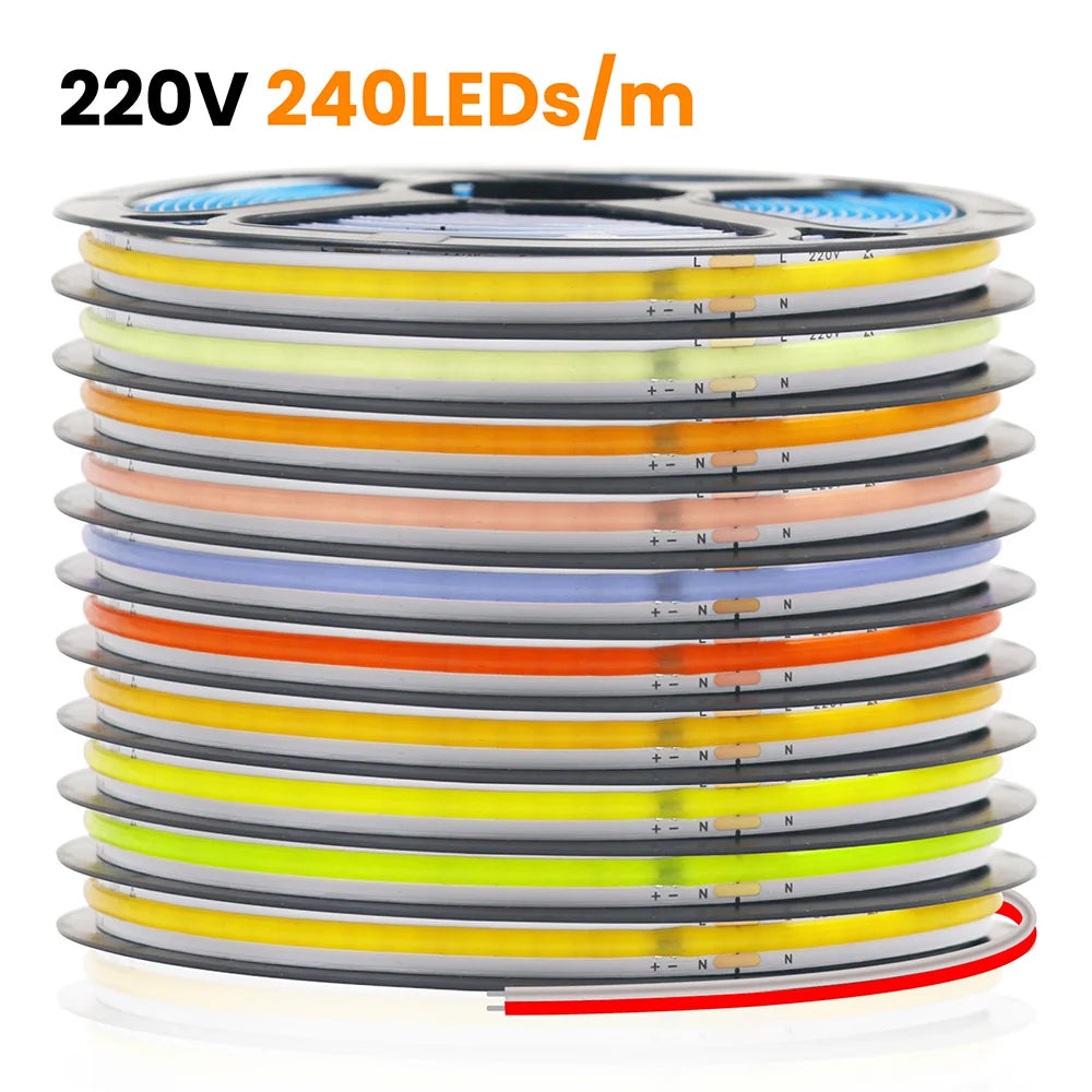 Led Strip COB 220V High Brightness Flexible Light Tape