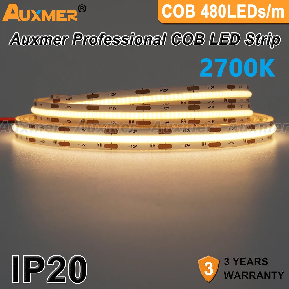 Professional COB 480LEDs/m LED Strip Light CRI90 High Density