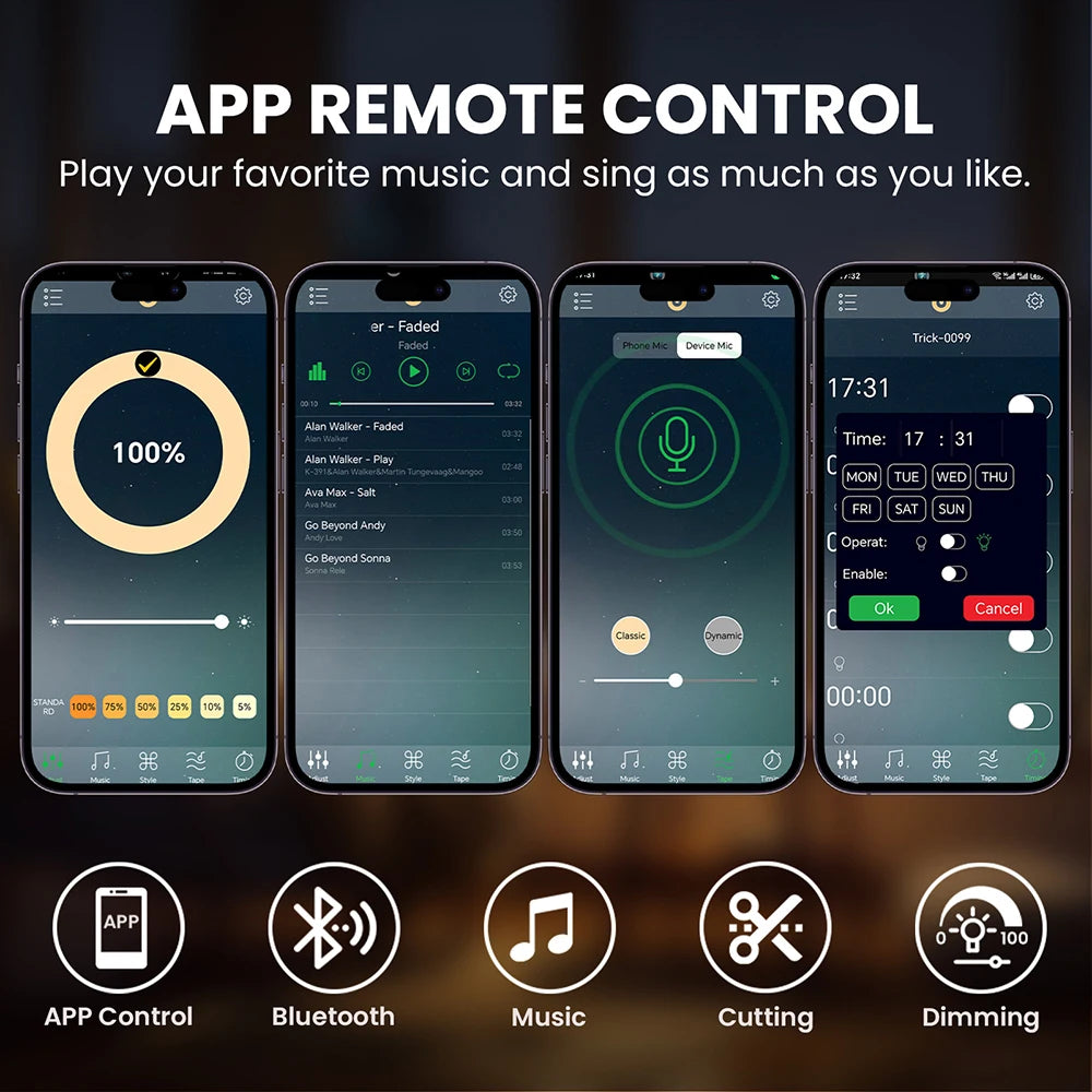 220V Dimmable COB LED Strip Light WIFI Bluetooth Wall Touch