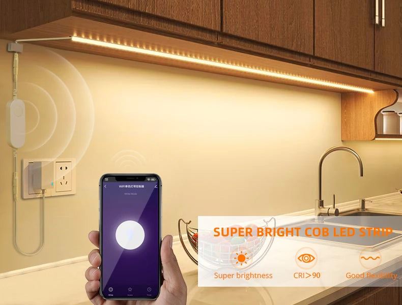 Smart TUYA WiFi COB Strip Light High Lumen Support Alexa