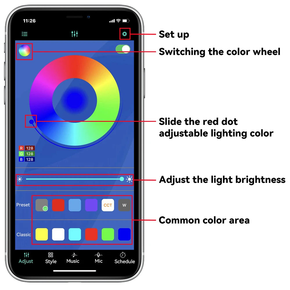 Car Charssis Flexible LED Strip Light LED Underbody APP Control