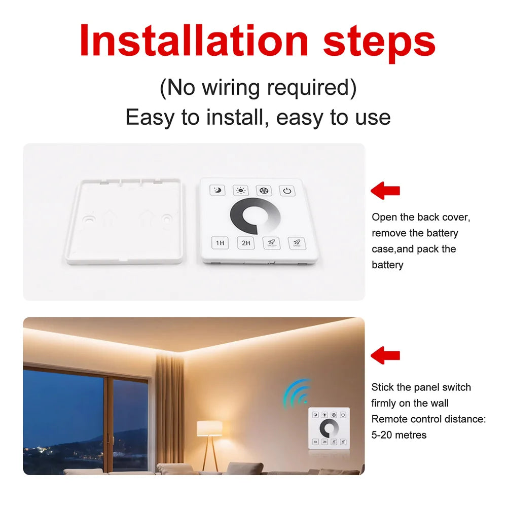 220V Wall Touch LED Strip Light Wifi Bluetooth Remote Control