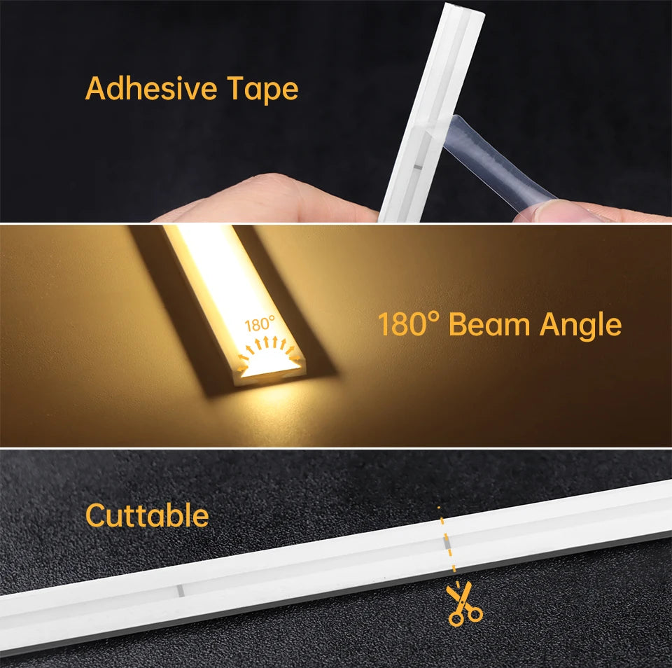 Latest DC24V COB Neon LED Strip Light Solid Silicone Tube