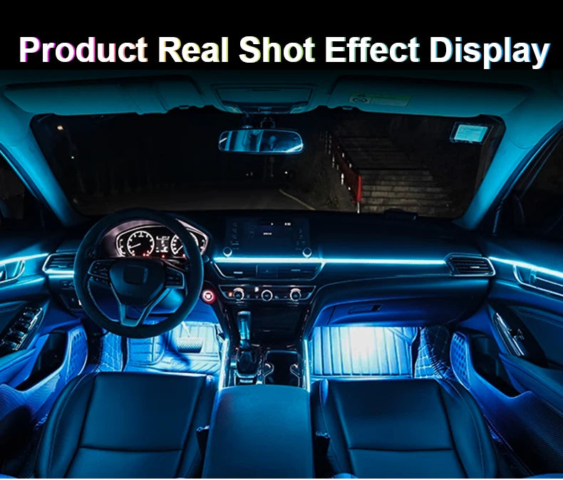 Led Car Ambient Lights App Control Optic Strip Acrylic Fiber