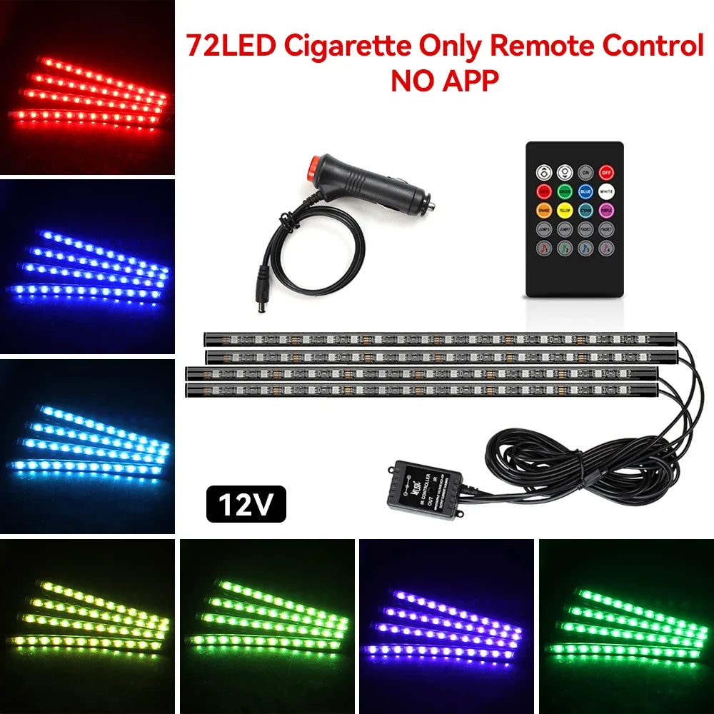 Car Neon LED Interior Ambient Foot Strip Light