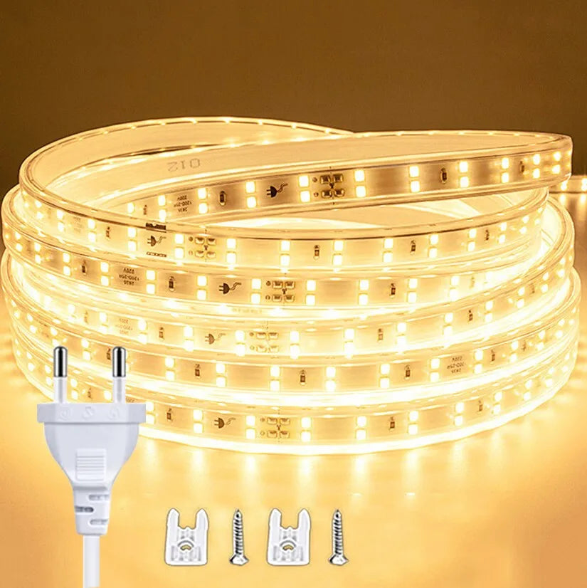 220V Led Strip 1-30m With Eu Plug 2835 Flexible Ribbon Light