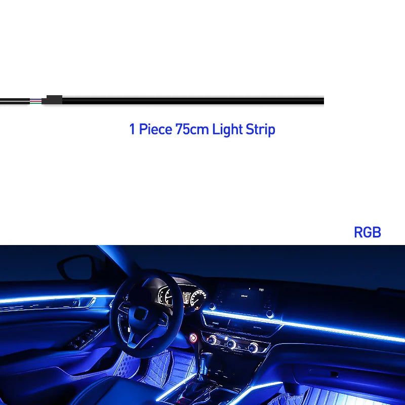 18 in 1 Car Ambient Light 64 Color Acrylic Strips App Control
