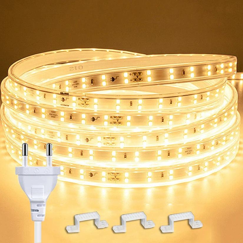 220v Led strip 2835 High Brightness 120LED/m with ON-OFF Switch