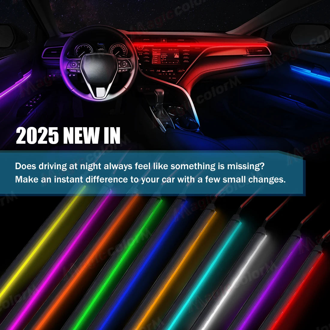 1.1M EL Wire Neon Ambient Light Car Interior Dashboard LED