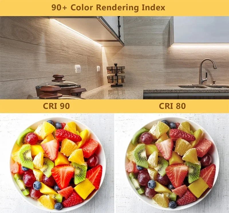 8mm Width CCT COB LED Strip Light 5V 12V 24V 2700K to 6500K Tunable