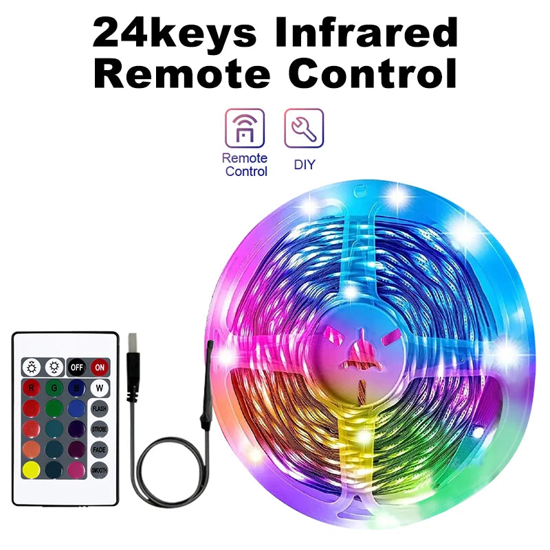 USB LED Strip Lights 20M RGB5050 Music Sync Remote Control