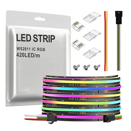 SPI COB LED Strip WS2811 RGB+IC Addressable 420LEDs
