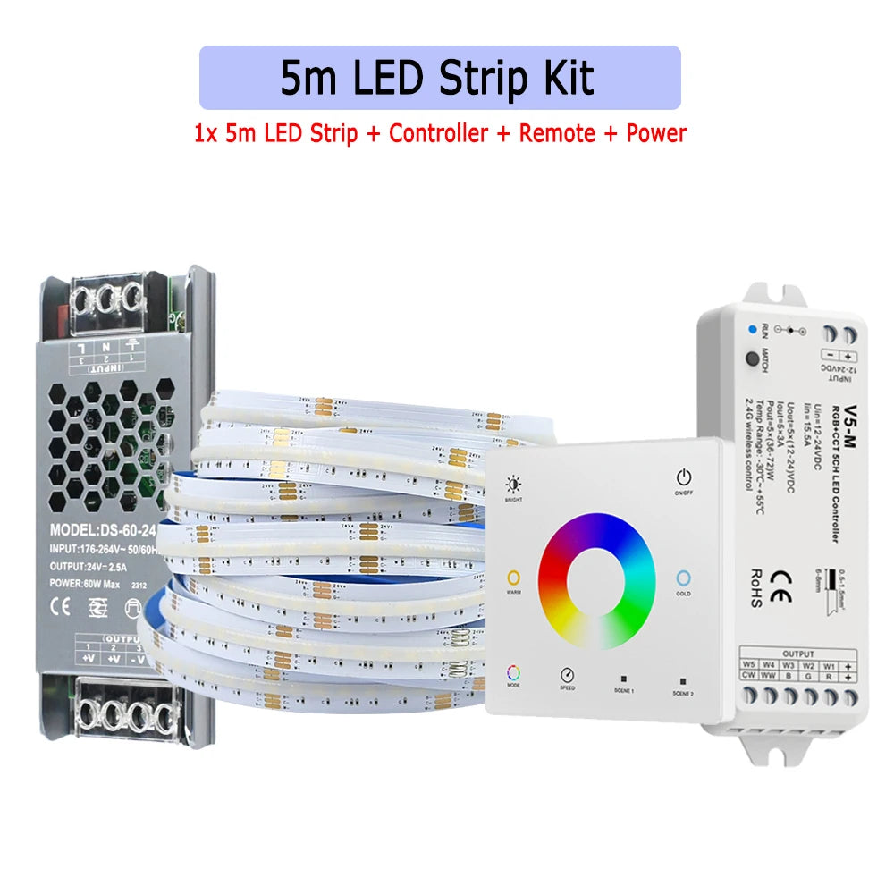 COB RGB+CCT LED Strip Flexible Dimmable Room Liner Light