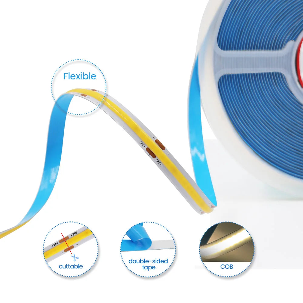 COB Strip Light 8MM 320Leds/M High Density Linear Lighting