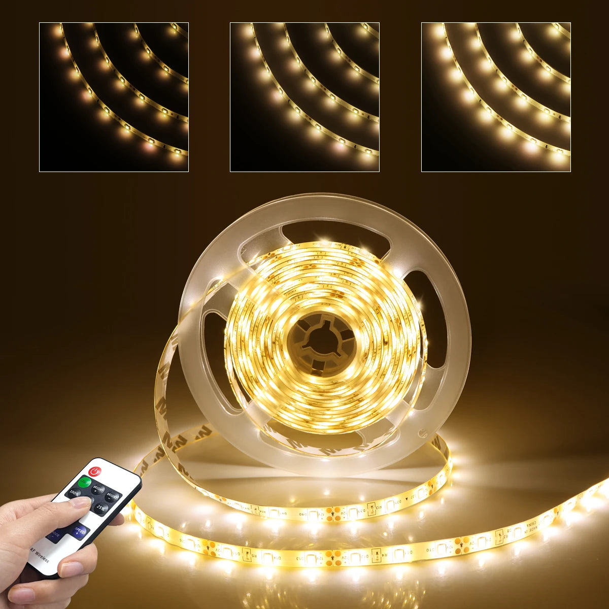 Dimmable LED Strip Lights With RF Remote Controller